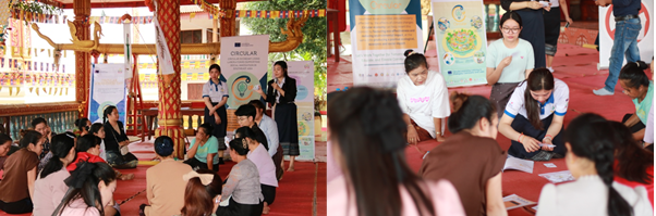 Volunteer of CIRCULAR Living Lab were explaining the activities and facilitating the discussion.